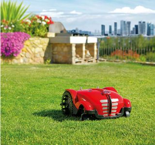 ambrogio robotic lawnmower l250i elite cutting lawn