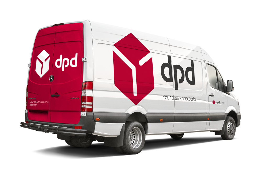 dpd van deliverying robot mower